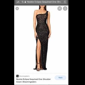 NOOKIE NWT Eclipse Sequined One-Shoulder Gown